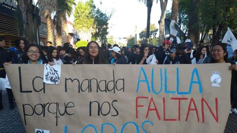 Estudiantes llevan a cabo ''mega marcha'' pacífica por inseguridad en Puebla