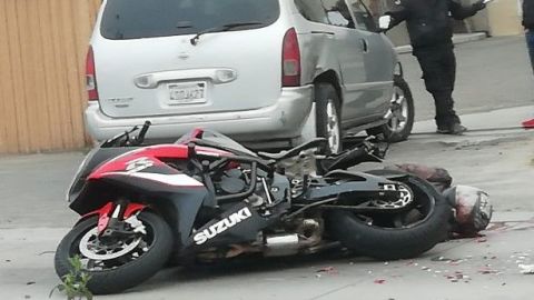 Motociclista accidentado en Vía Rápida Poniente