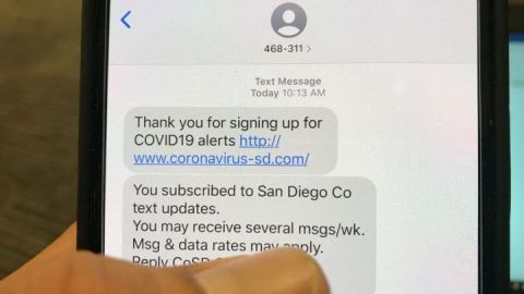 Información de COVID-19 por mensajes de texto en San Diego