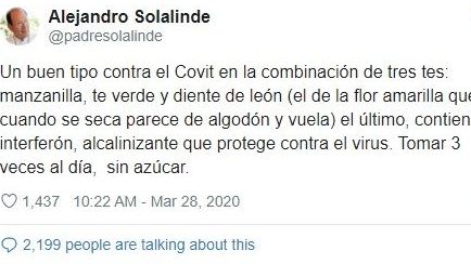 El Padre Solalinde tiene remedio contra el ''Covit'' y da la receta