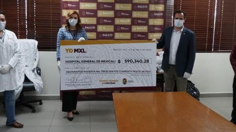 Entrega alcaldesa 590 mil pesos de donativo al Hospital General de Mexicali