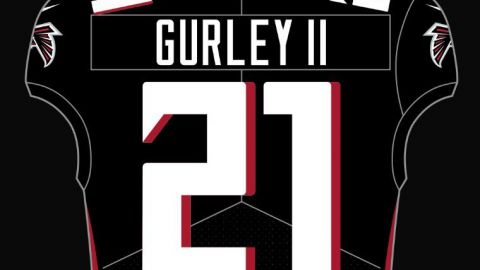 Gurley vestirá el No.21 con los Falcons, el mismo que llevó Deion Sanders