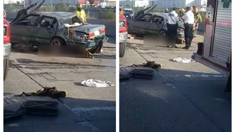 Fuerte accidente en la Vía Rápida Poniente, muere mujer aplastada por su auto