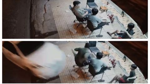 Impactante video en el que una borracha atropella brutalmente a 3 personas