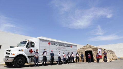 Instala Cruz Roja hospital móvil