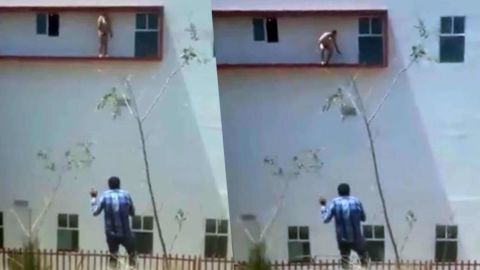 VIDEO: Se arroja paciente con Covid-19 de tercer piso de hospital en Hidalgo