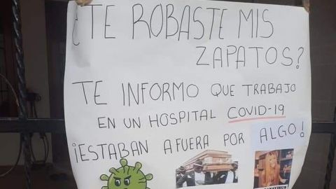 Karma instantáneo, le roba zapatos a enfermera de hospital COVID-19