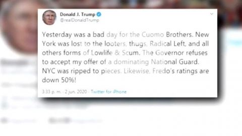 ''Ayer fue un mal día para los hermanos Cuomo. Nueva York quedó perdida'', Trump