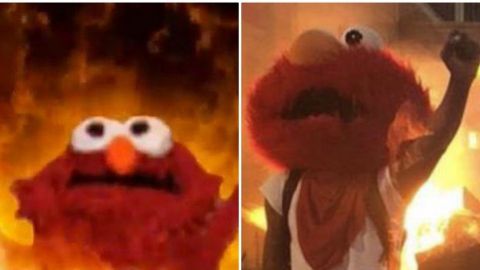 Meme de Elmo en llamas ''cobra vida''