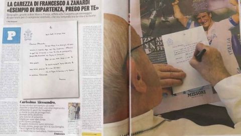 La carta de motivación del Papa a Alex Zanardi