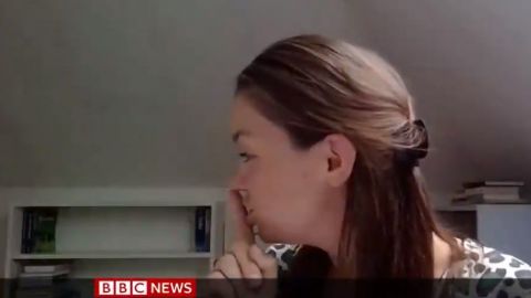 🎥 Madre es interrumpida, por su hija y su unicornio, en entrevista con la BBC