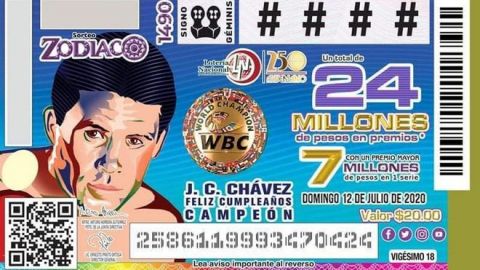 Julio César Chávez en billete de lotería por su cumpleaños
