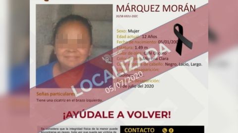 Localizan sin vida a niña de 12 años desaparecida en Veracruz