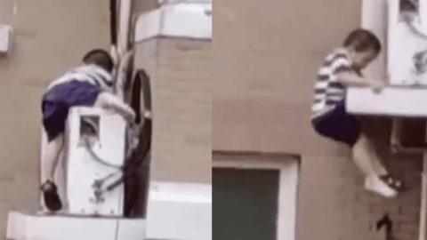 Niño se salva tras caer de edificio en China