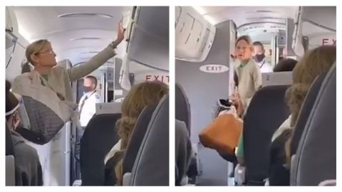 VIDEO: Corren a mujer de avión por no usar cubrebocas y pasajeros aplauden