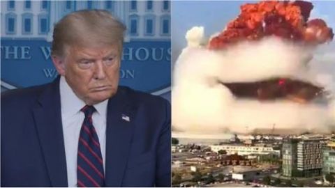 Trump afirma que la explosión en Beirut parece un "ataque" con "bomba"