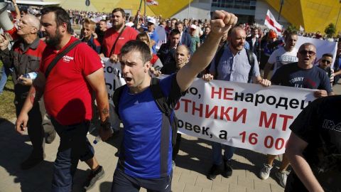 Continúan las huelgas en Bielorrusia durante la novena jornada de protestas