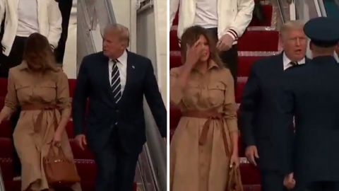 Melania le niega mano a Donald Trump y redes sociales la hacen tendencia