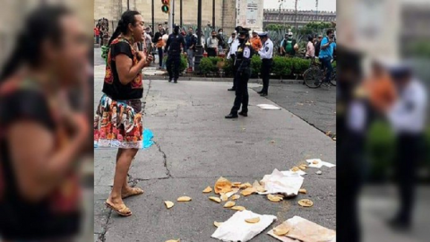 Intentan decomisar en CDMX bicicleta a ‘Lady Tacos de Canasta’