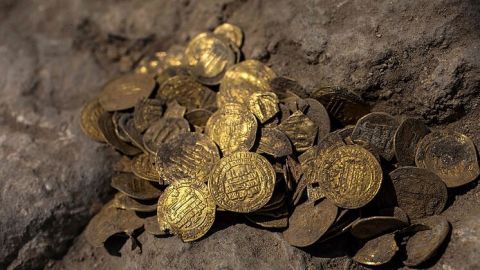 Hallado en Israel un tesoro islámico escondido con 425 monedas de oro puro
