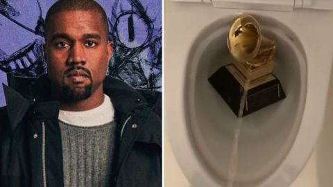 Kanye West declara la guerra a discográficas y orina un Grammy