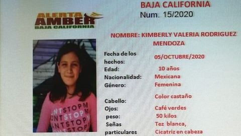 Activan Alerta Amber para localizar a menor Kimberly Valeria Rodríguez Mendoza