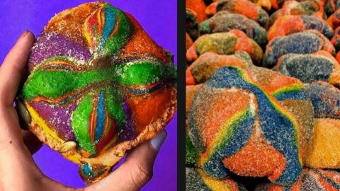 FOTOS: ¡Día de Muertos LGBT! Crean Pan de Muerto de arcoíris