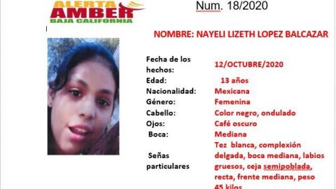 Activan Alerta Amber por menor, Nayeli Lizeth López Balcazar