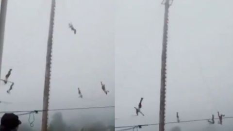 VIDEO: Durante acrobacia, cae volador de Papantla