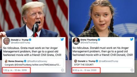 ''Relájate, Donald, Relájate'', escribe Thunberg a Trump en Twitter