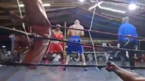 VIDEO: Función de boxeo termina en batalla campal