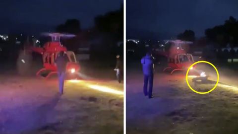 ⚠ FUERTE VIDEO: Aspa de helicóptero golpea a empresario y muere