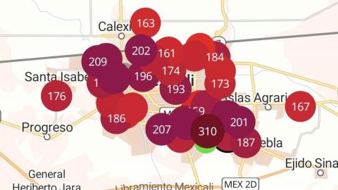 Semáforo púrpura en contaminación este sábado en Mexicali