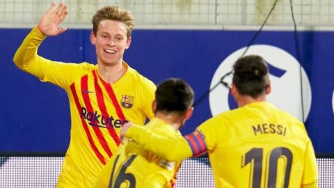El Barça, con Messi, reacciona en Huesca