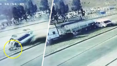 Se voltea Urvan y pasajeros salen volando