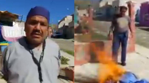 VIDEO: Camillero del ISSSTE quema su uniforme; no lo vacunaron contra el COVID