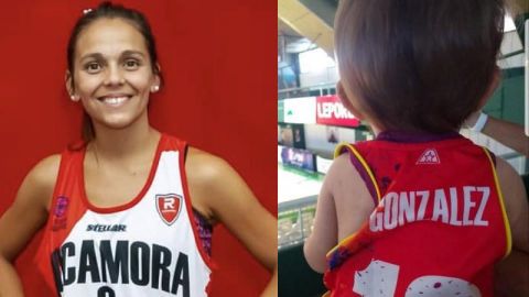 Jugadora de basquet aprovecha el medio tiempo para amamantar a su bebé