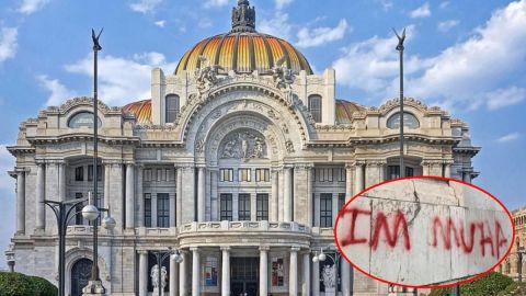 Arrestan a turista extranjero por grafitear el Palacio de Bellas Artes
