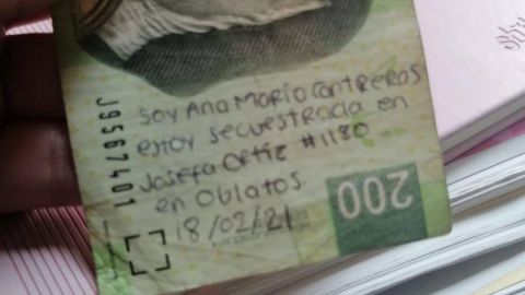 FOTOS: Mujeres escriben mensajes de AUXILIO en billetes de 200 pesos