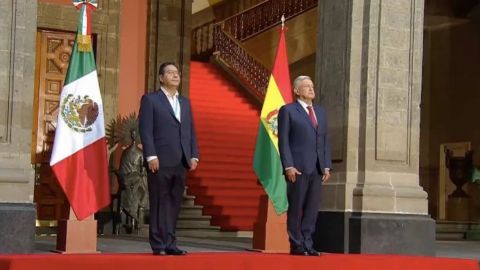 AMLO recibe al presidente de Bolivia en Palacio Nacional