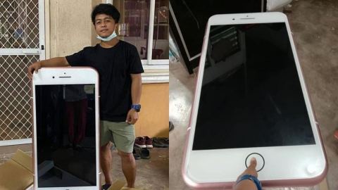 Usuario compra en línea un iPhone; recibe escritorio en forma de teléfono