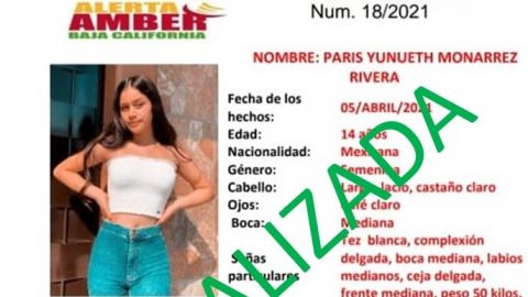 LOCALIZA LA FGE A MENOR PARIS YUNUETH MONARREZ RIVERA
