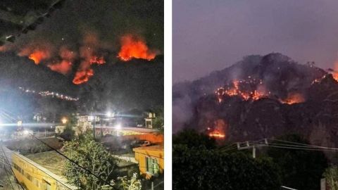 Se agrava incendio en Tepoztlán; se extiende a cerros de San Juan Tlacotenco