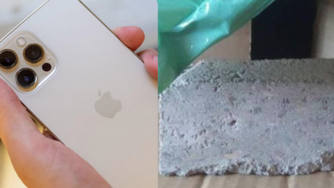 Mujer compró Iphone 12 pro max y recibió un bloque de cemento
