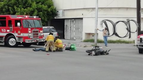 Sufre accidente motociclista en la calle 3ra y Ocampo de Zona Centro