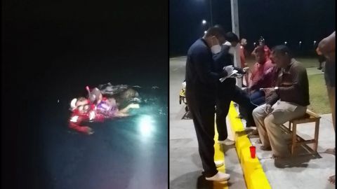Semar rescata a 5 personas en Veracruz que naufragaron en arrecife