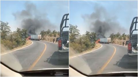 Bloquean vialidades con vehículos incendiados en Uruapan, Michoacán