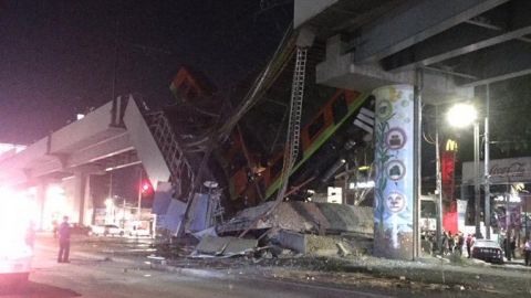 Se desploma puente y cae vagón del Metro de CdMx Línea 12