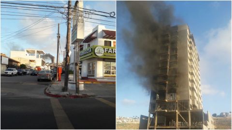 Fuerte incendio en edificio abandonado