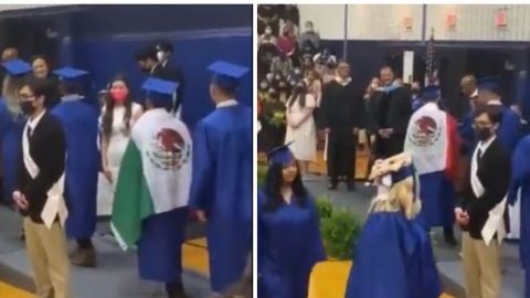 Joven que usó bandera de México en graduación en EU recibe por fin su diploma